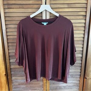 Athleta Cropped Boxy Burnt Orange Tee